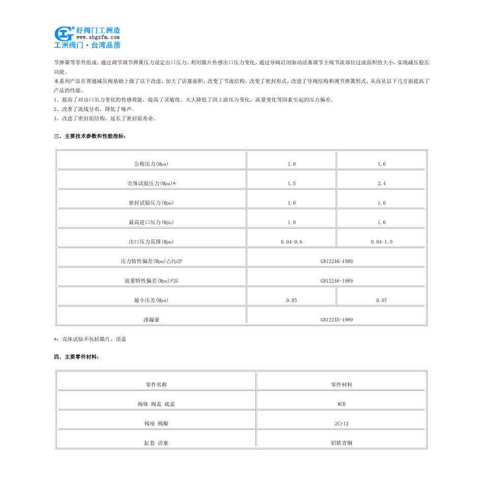 高灵敏度蒸汽减压阀_第2页
