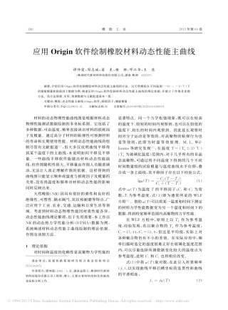 应用Origin软件绘制橡胶材料动态性能主曲线_谭帅霞
