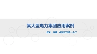 某大型电力集团应用案例