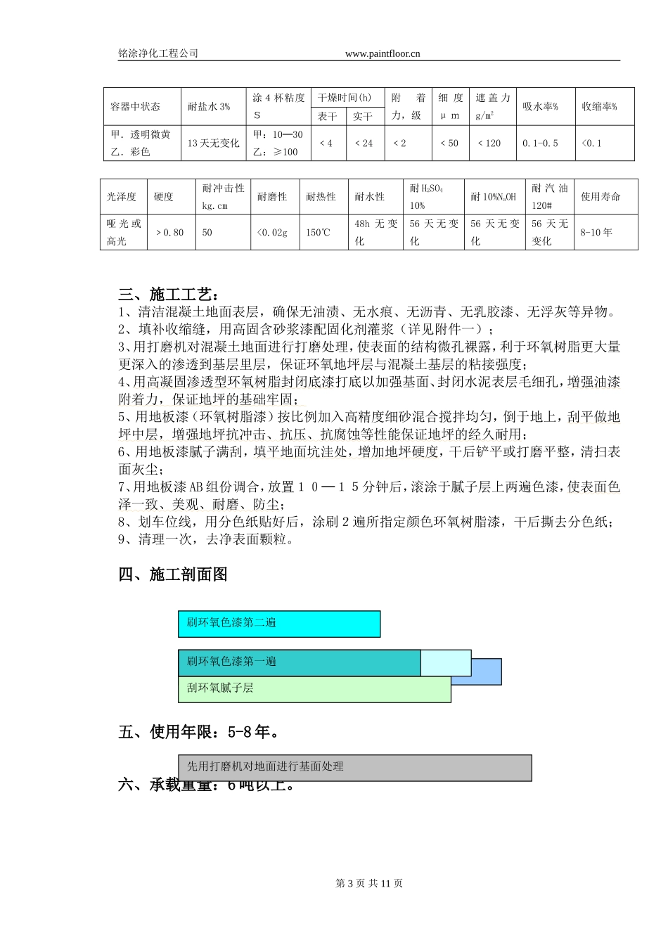 环氧地坪施工方案及报价-铭涂净化工程公司_第3页