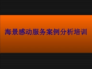 海景感动服务案列分析