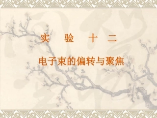 实验十二 电子束偏转与聚焦