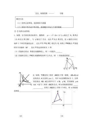 交点问题、取值范围问题