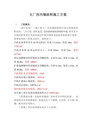 主厂房内墙涂料施工方案