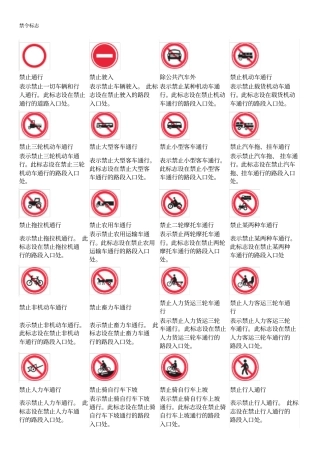 交通法规里面的各种标志的合集