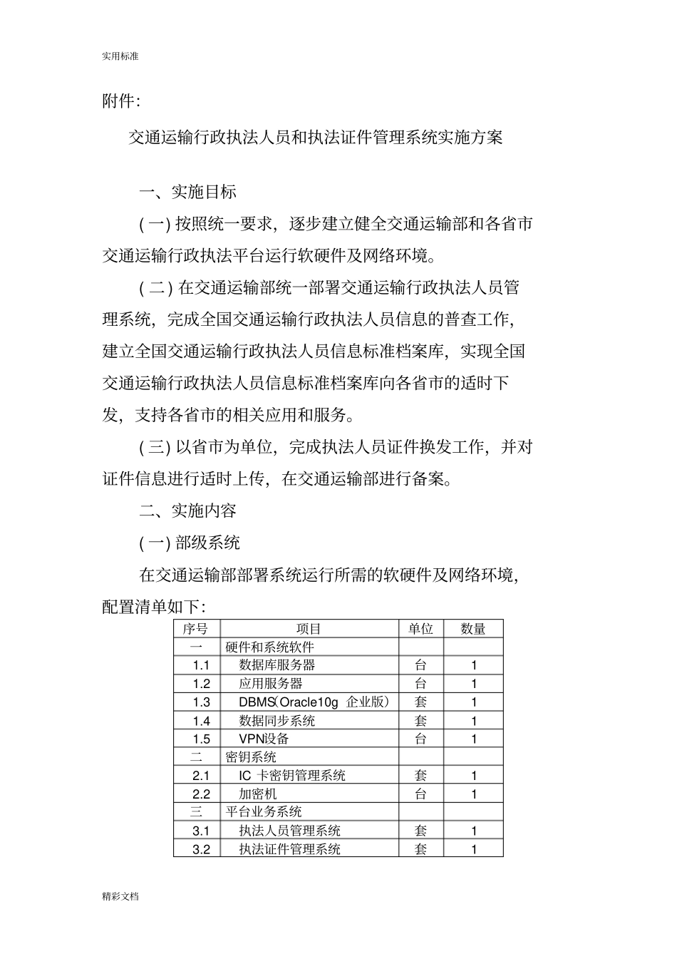 交通运输行政执法人员和执法证件管理系统实施方案设计系统-交通运输部_第1页