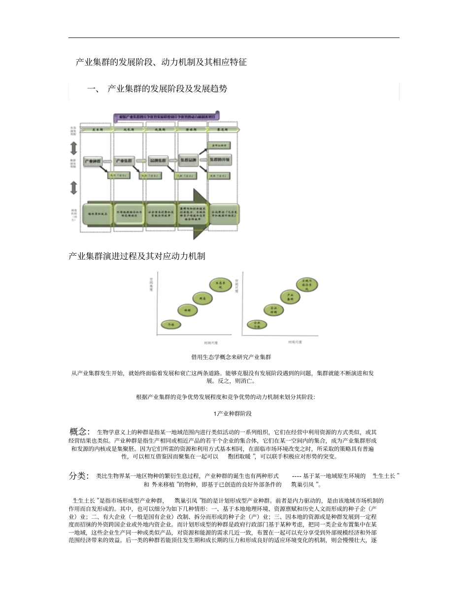 产业集群的发展阶段、动力机制及其相应特征解析_第1页
