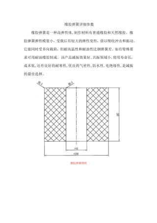 橡胶弹簧详细参数