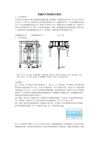 机械天平的使用方法