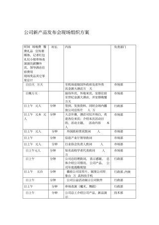 产品推广会组织方案