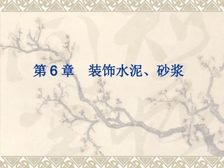 装饰材料与施工_第六章_装饰水泥、砂浆