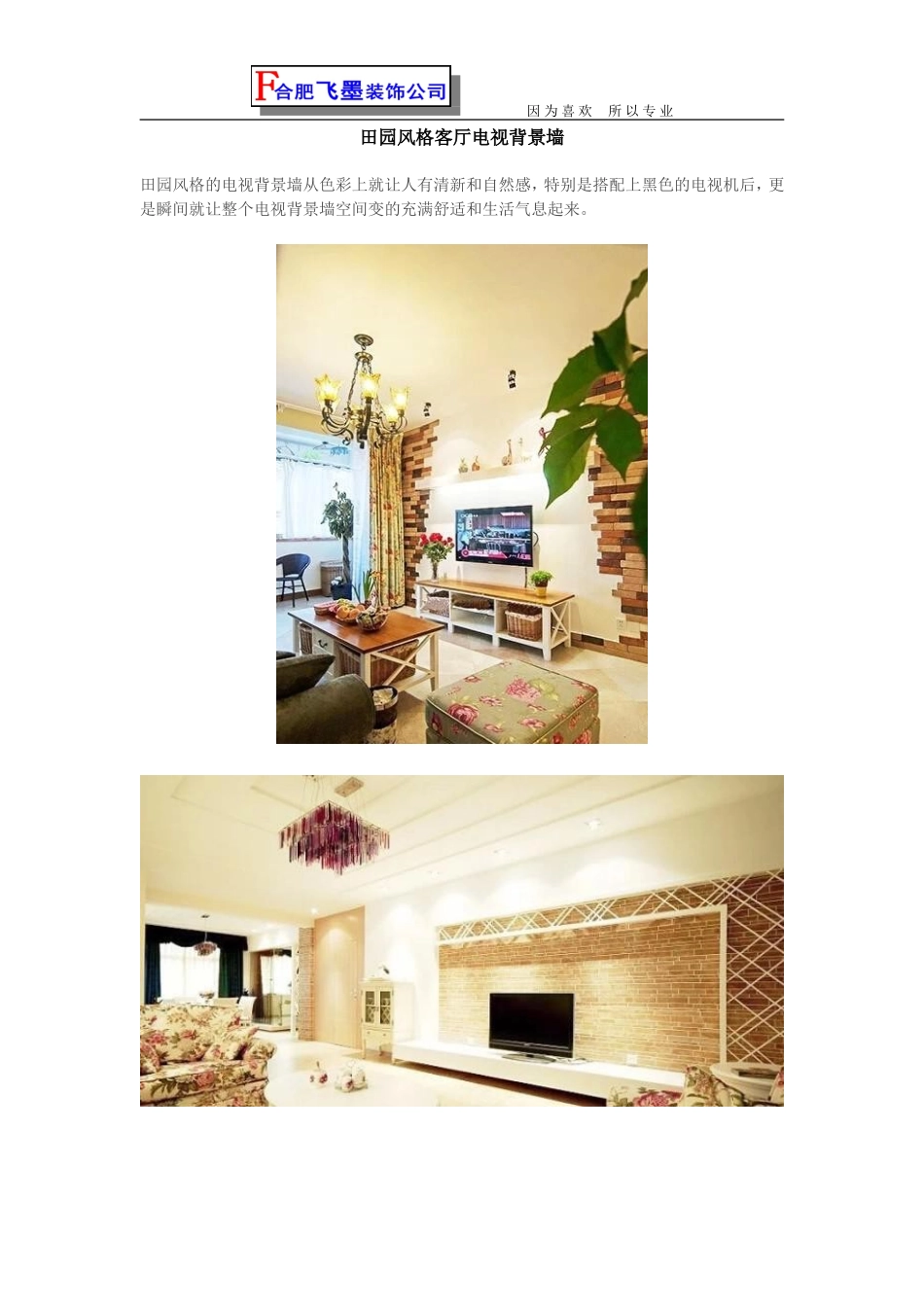 田园风格客厅电视背景墙_第1页