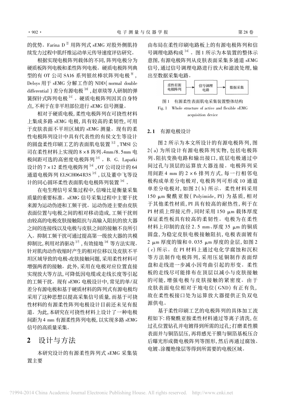有源柔性表面肌电电极阵列设计_张恒毅_陈香_第2页