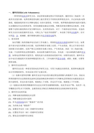 循环伏安法定义+原理+参数设置