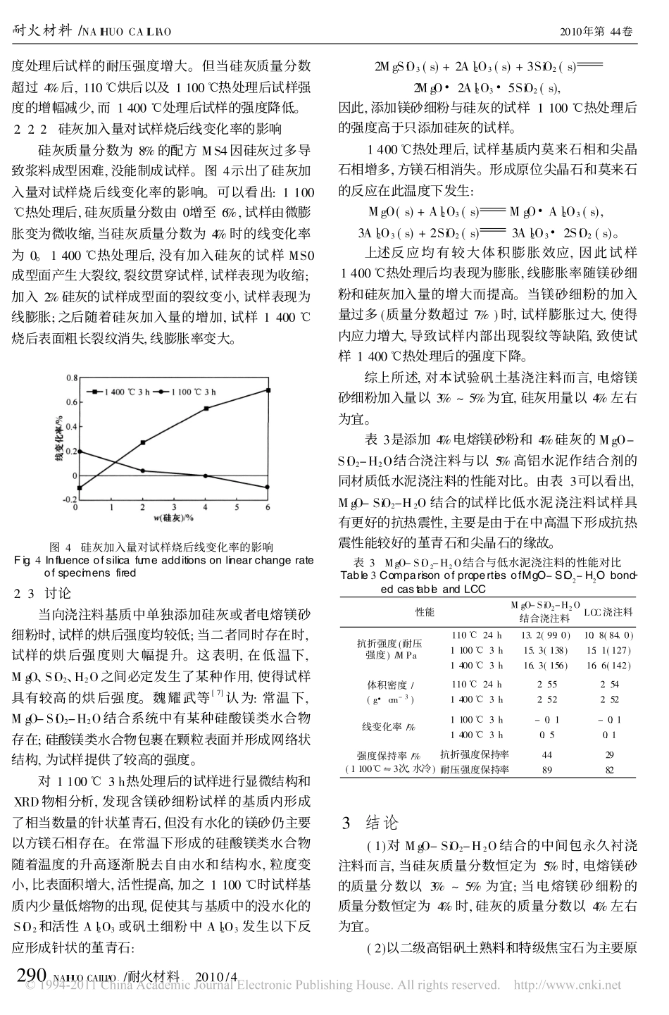 中间包永久衬用MgO_SiO_2_H_2O结合矾土基浇注料的研制_第3页