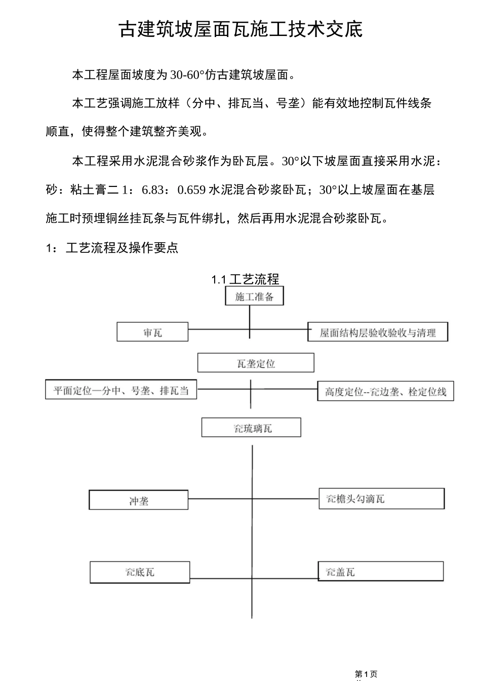 古建筑琉璃瓦坡屋面施工工法_第1页