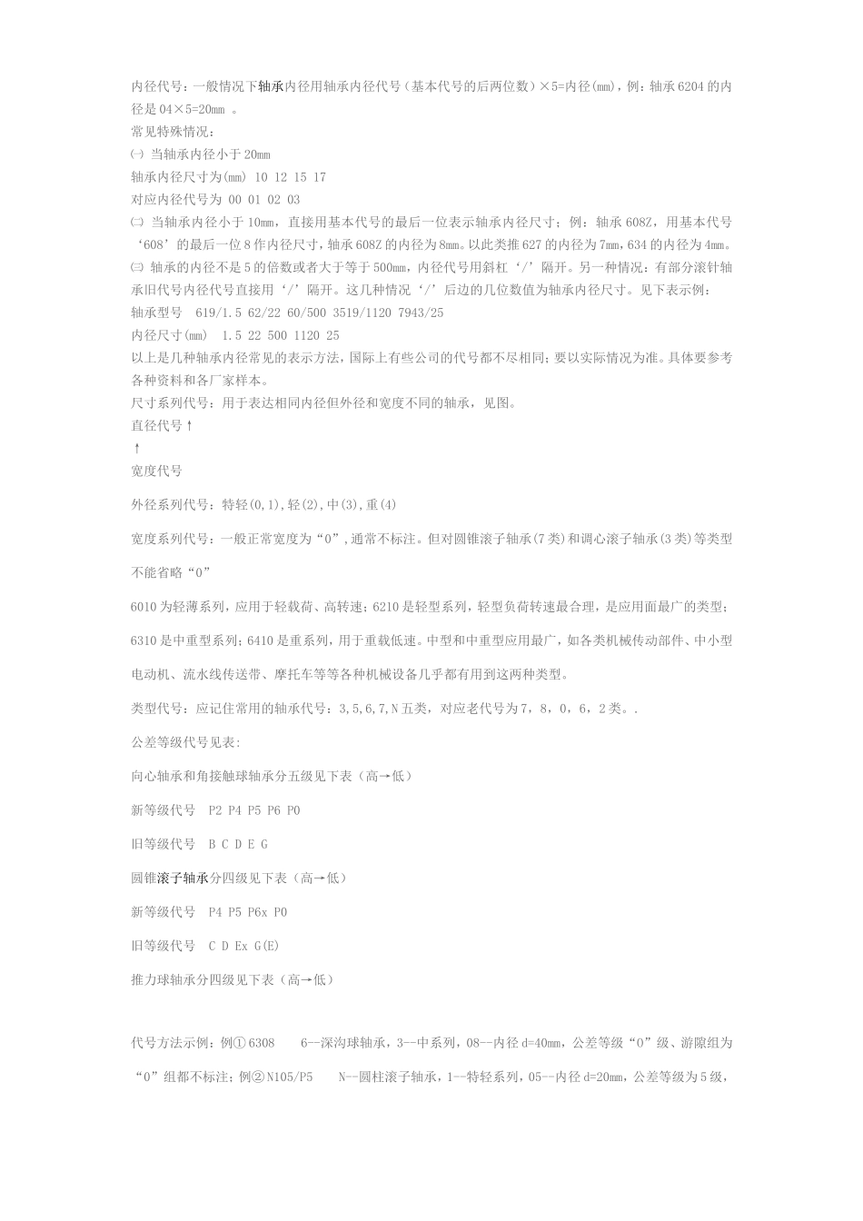 轴承技术参数_第1页