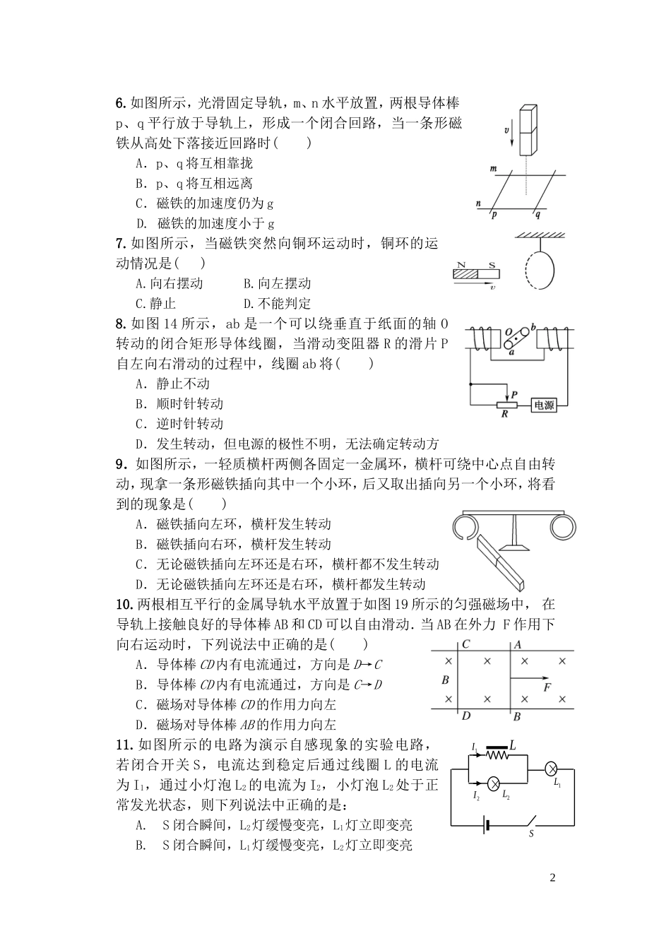 高二物理下学期期中复习提纲、题型归纳_第2页