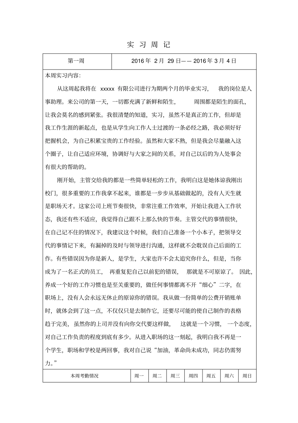 人事岗位实习周记_第1页