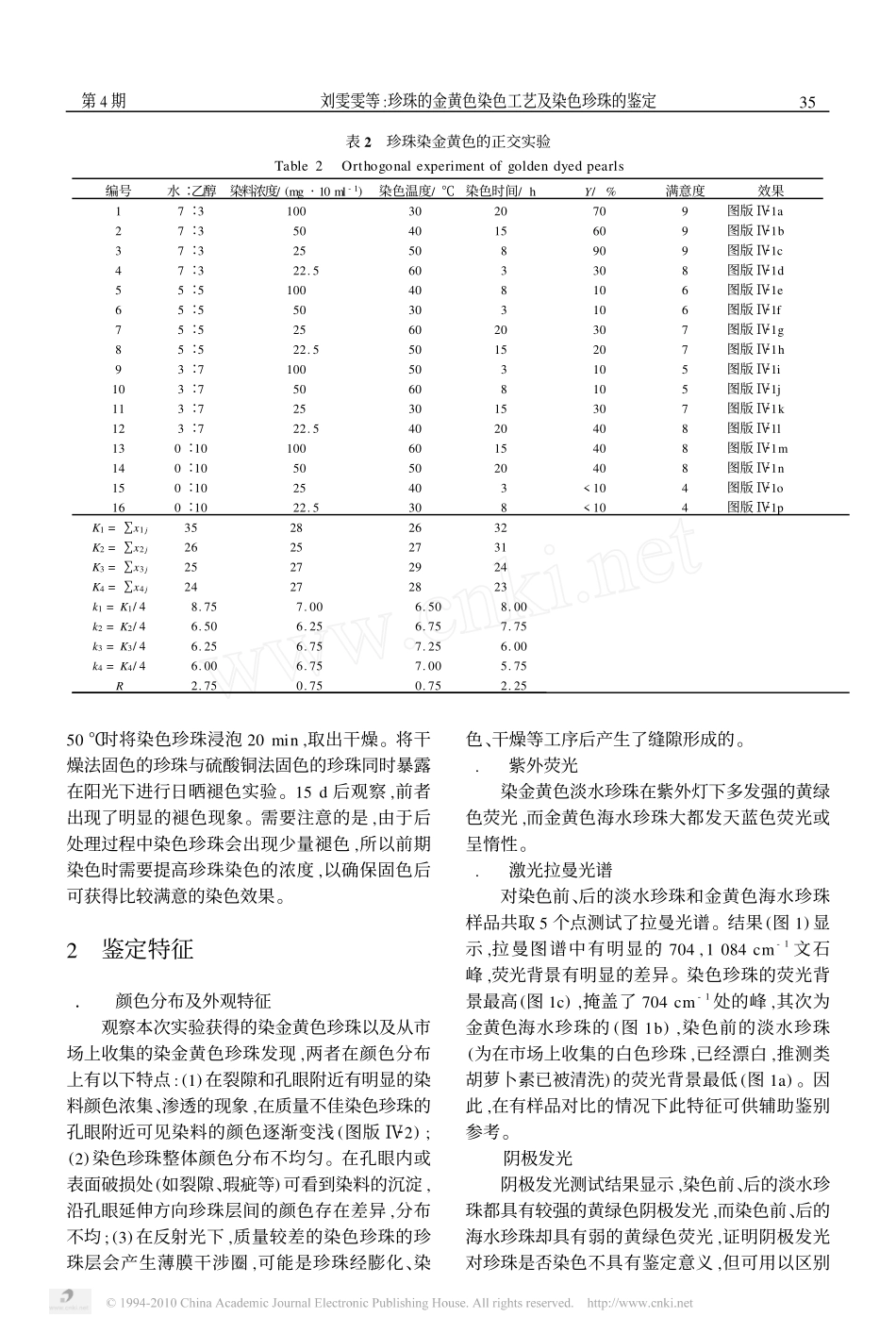 珍珠的金黄色染色工艺及染色珍珠的鉴定_第3页