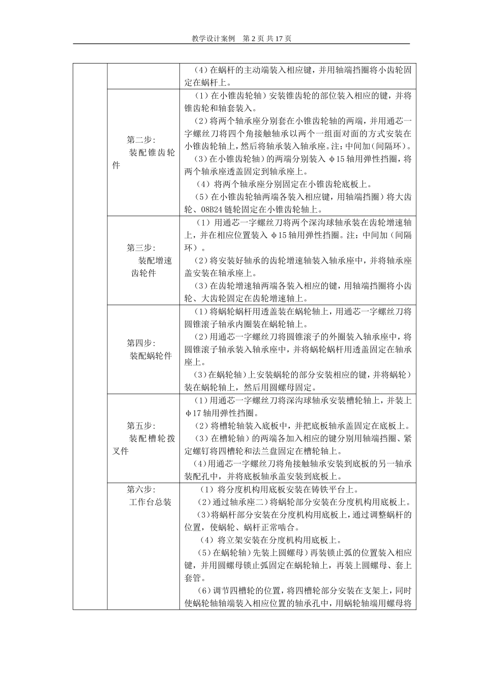 教学设计案例(间歇回转工作台的装配与调整)_第2页
