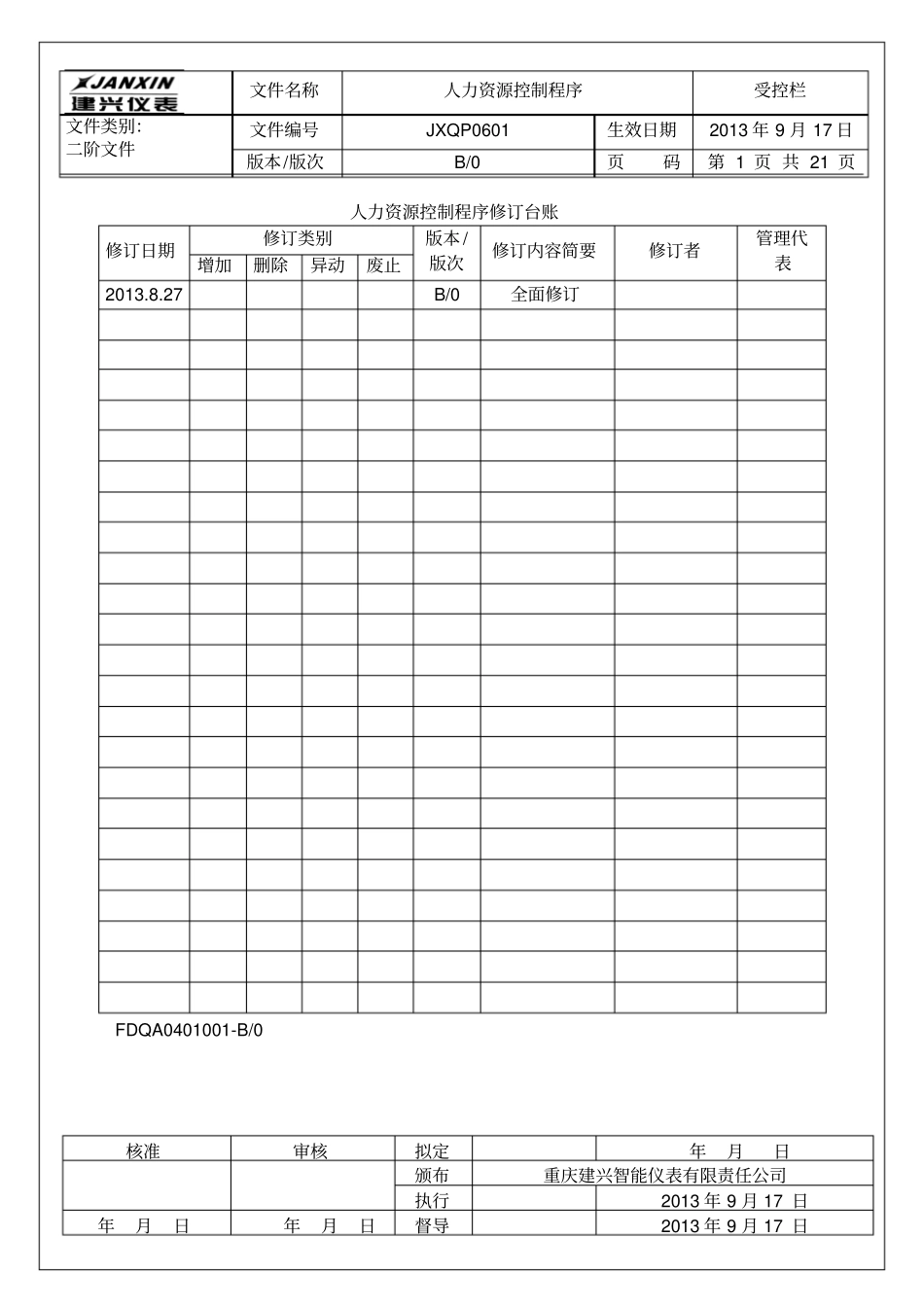 人力资源控制程序文件最终_第1页