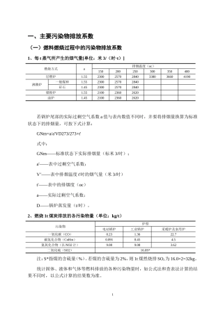 最全的排污系数