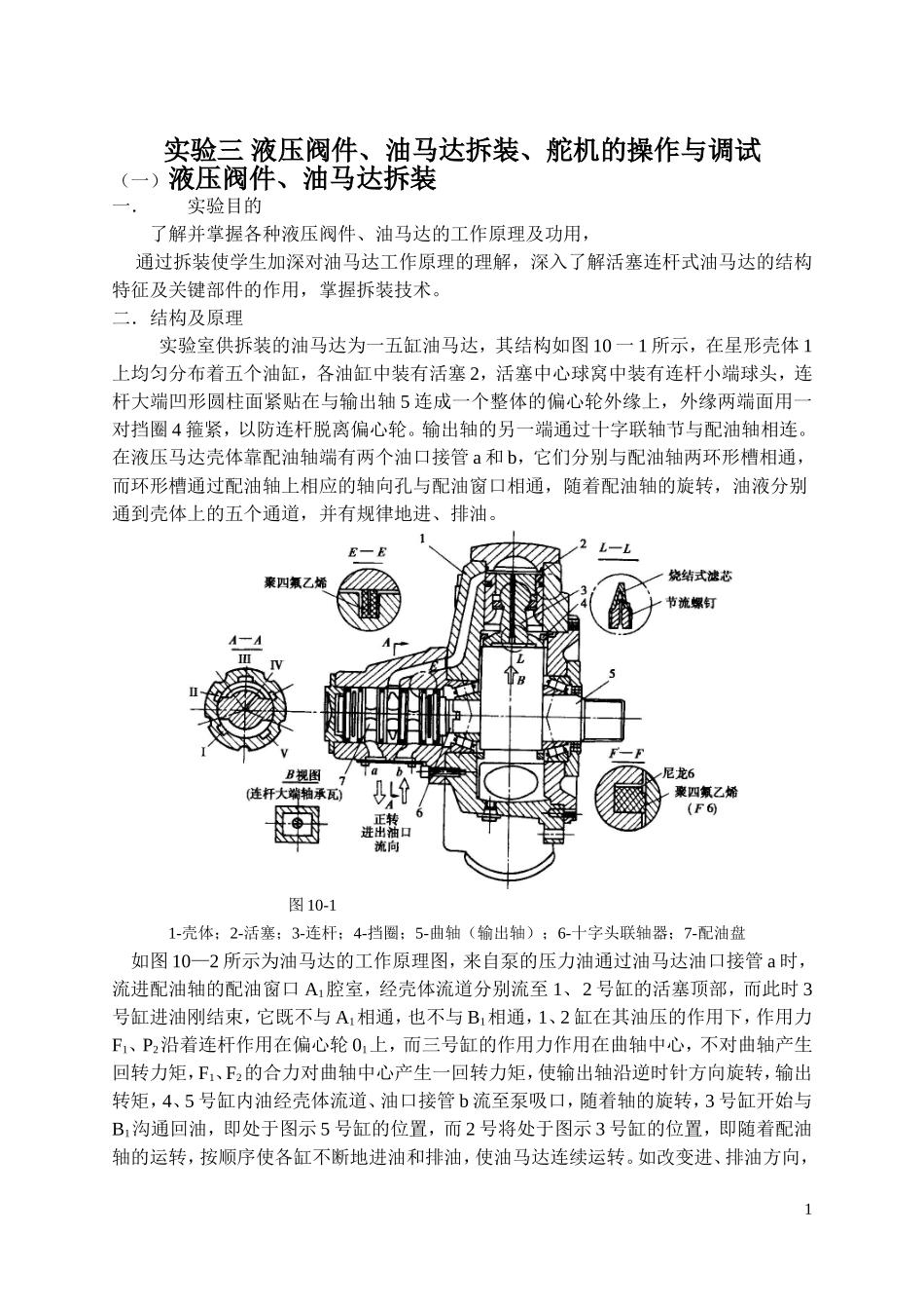 实验三 液压油马达的拆装_第1页