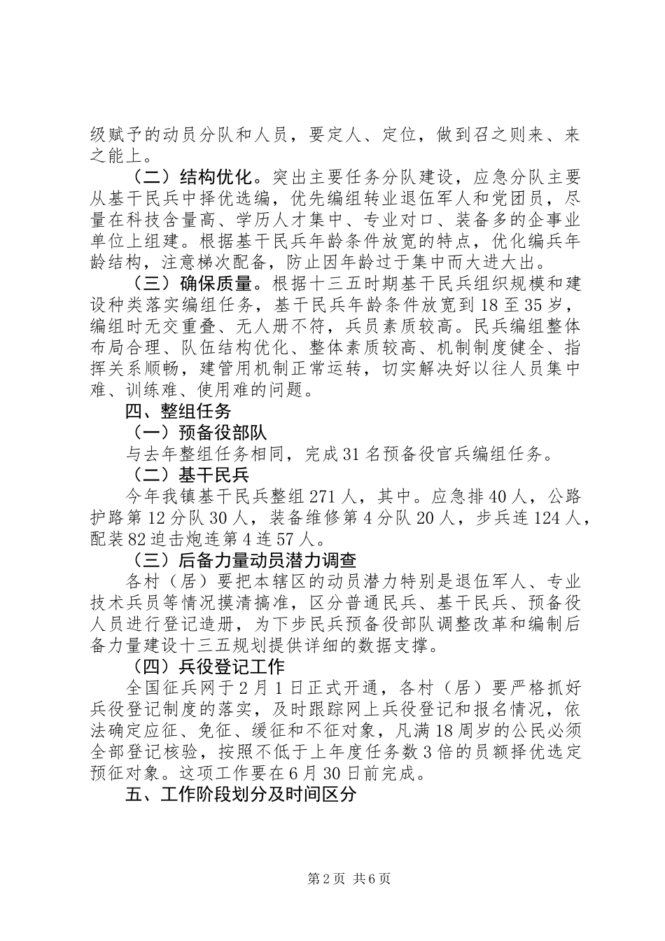 XX年XX镇基干民兵整组方案_第2页