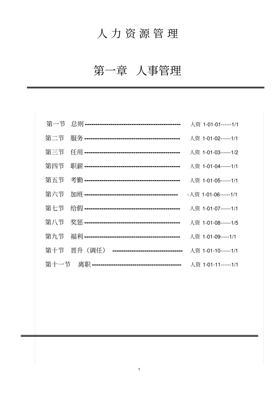 人力资源管理章程_第1页