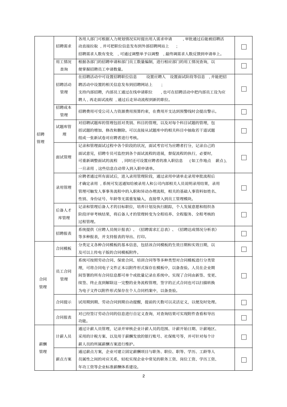 人力资源管理系统功能需求_第2页