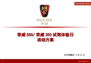 上海荣威汽车试驾体验方案计划