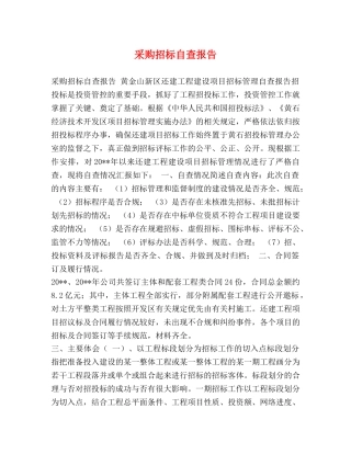 采购招标自查报告 