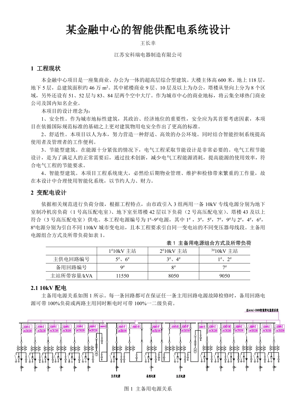 某金融中心的智能供配电系统设计20141204_第1页