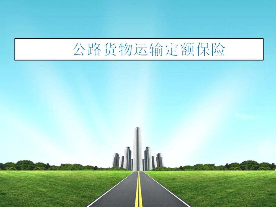 公路货物运输定额保险条款_第1页
