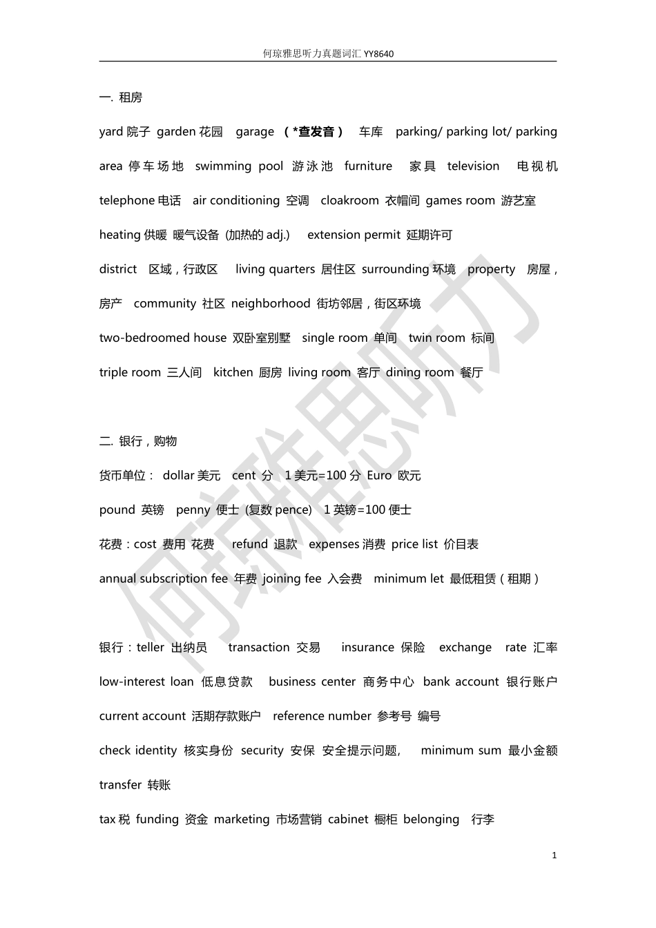 何琼雅思听力真题词汇_decrypted_第1页