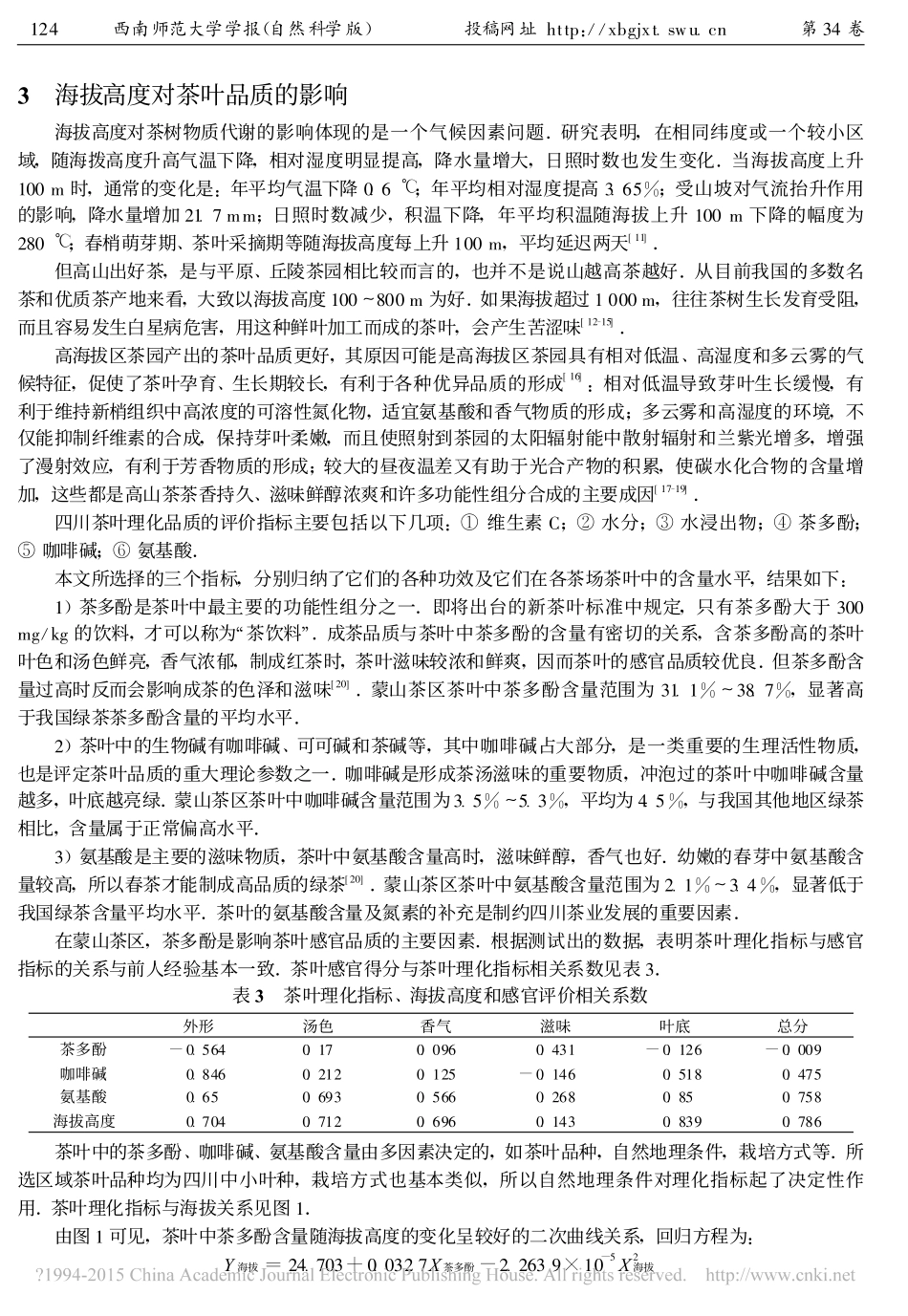 四川省蒙山茶区海拔高度与茶叶品质关系_罗杰_第3页