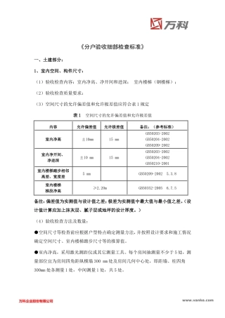 分户验收细部检查标准