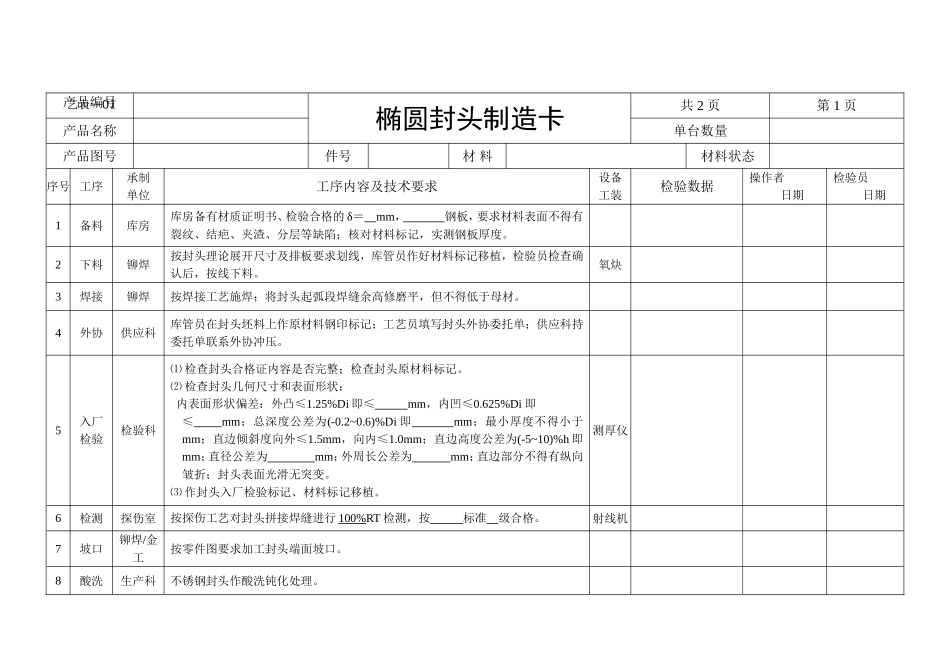 换热器制造工艺卡_第2页