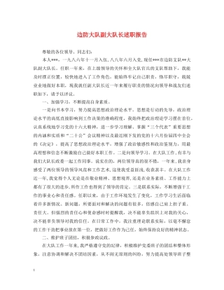 边防大队副大队长述职报告 