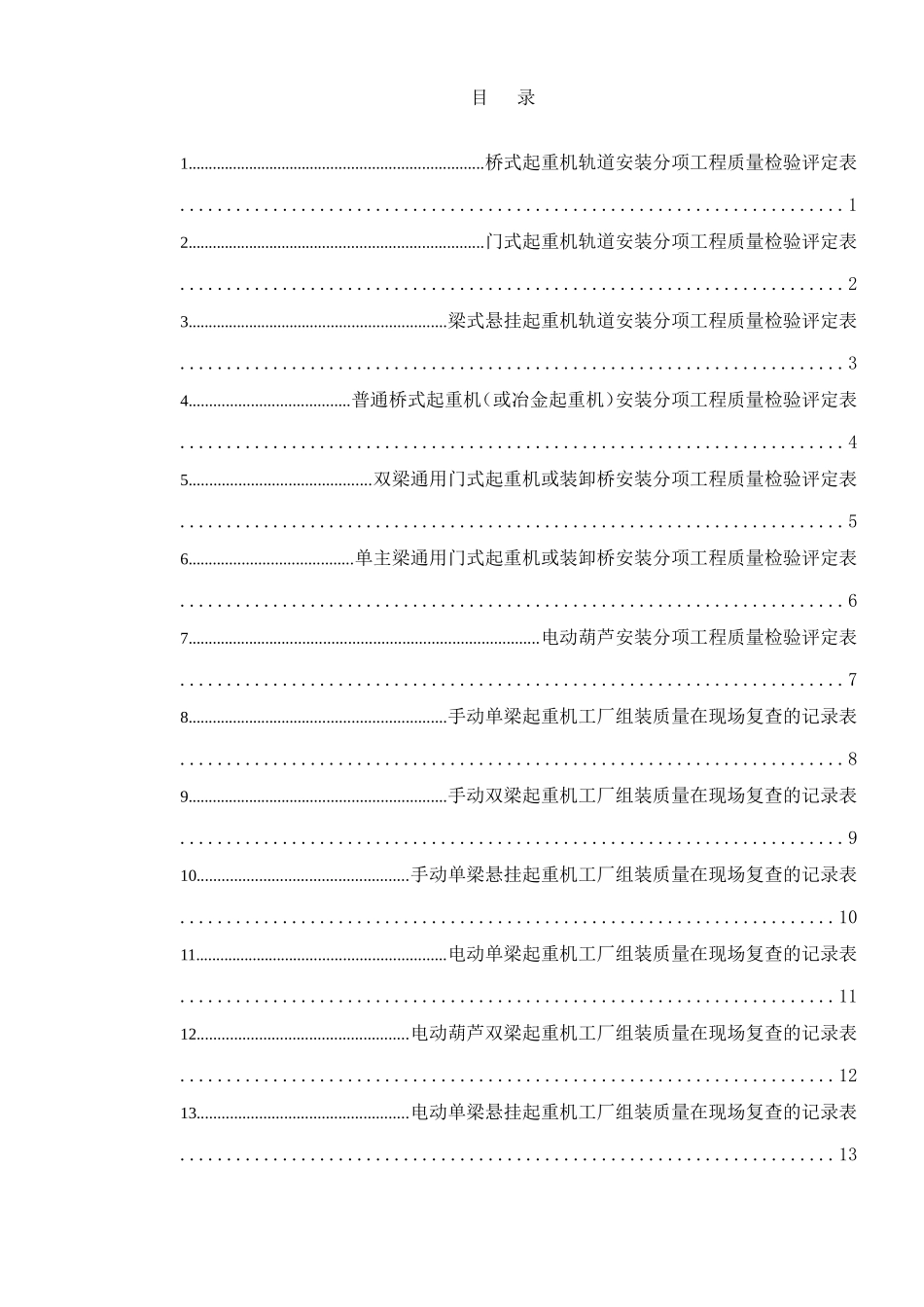 起重设备质量评定表_第1页