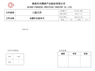 电镀作业指导书