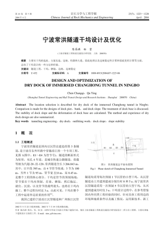 宁波常洪隧道干坞设计及优化