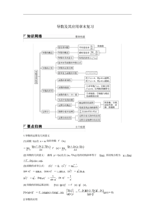 人教A版选修2导数及其应用章末复习学案
