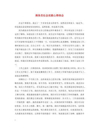 乘务员社会实践心得体会 
