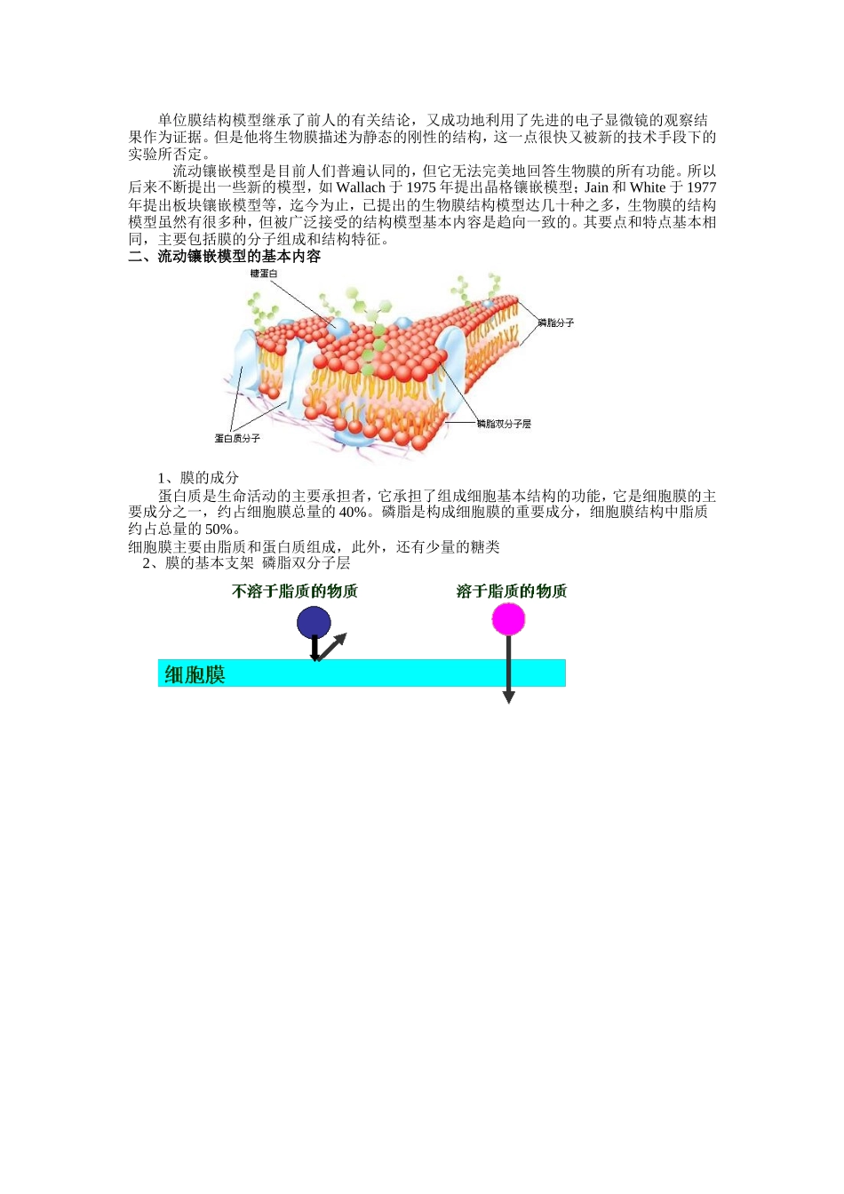生物膜的流动镶嵌模型复习教案_第3页