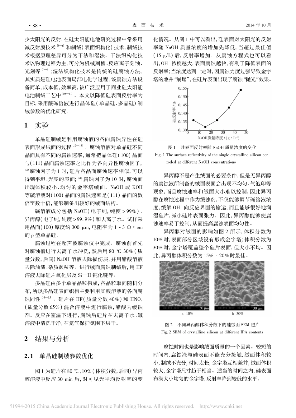 晶体硅表面制绒参数优化分析_种法力_第2页