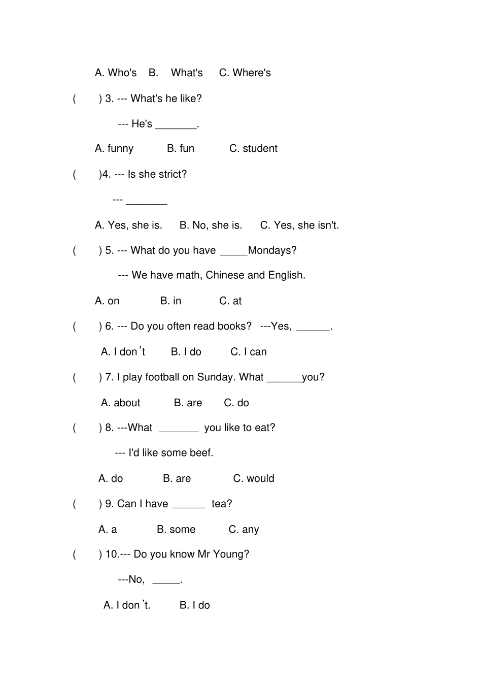 人教pep版五年级英语期中试卷版_第2页