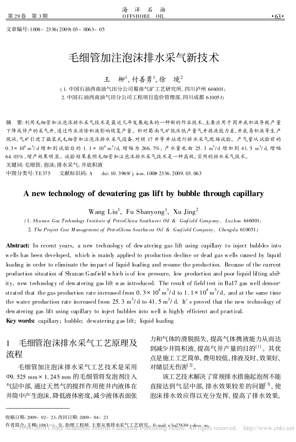 毛细管加注泡沫排水采气新技术_第1页