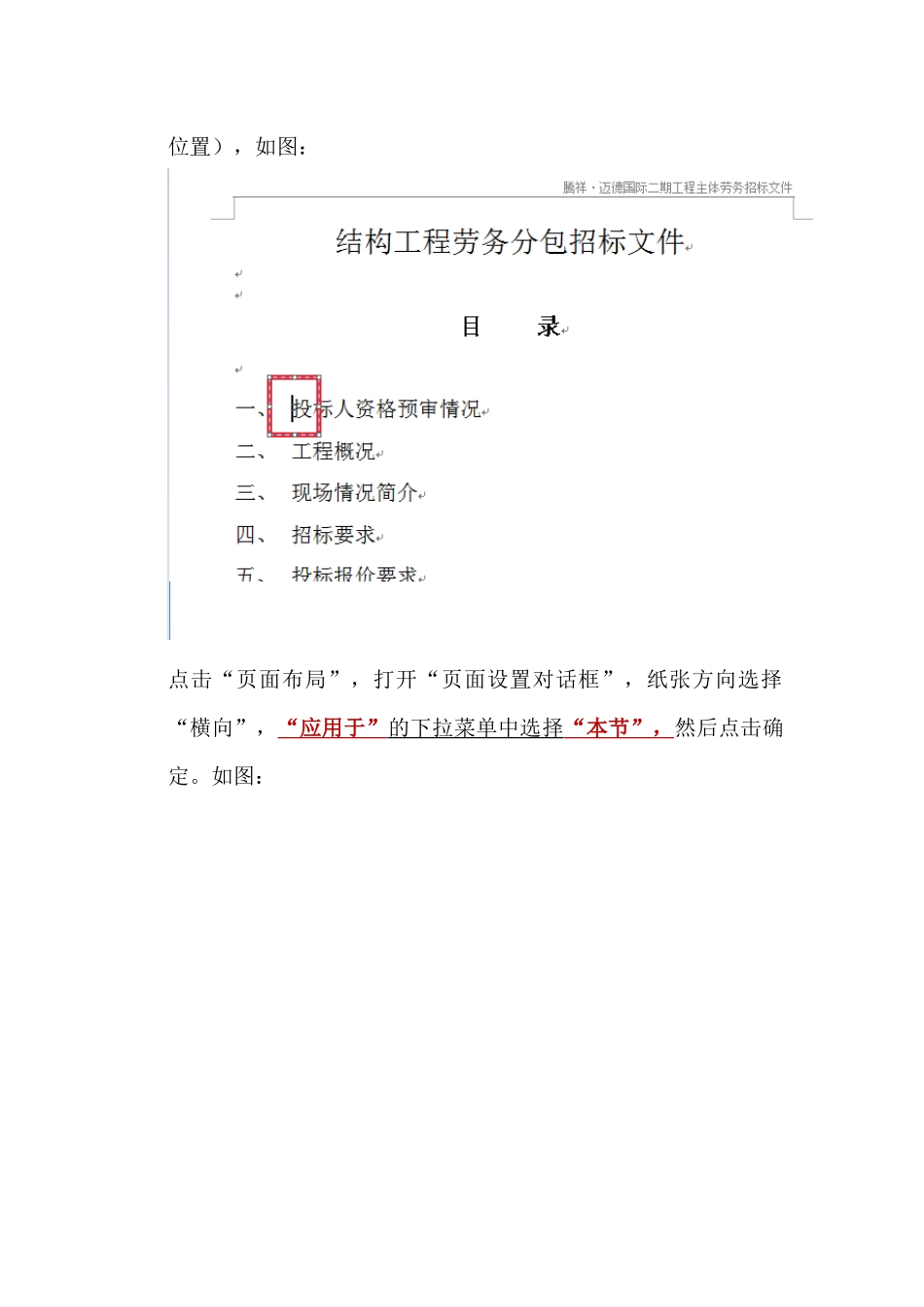 将word其中一页或多页横向操作步骤_第3页